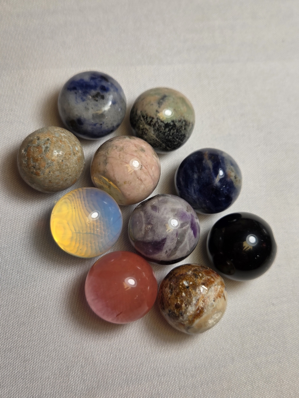 Set Of 10 Multicolor Gemstone Spheres .62" Diameter